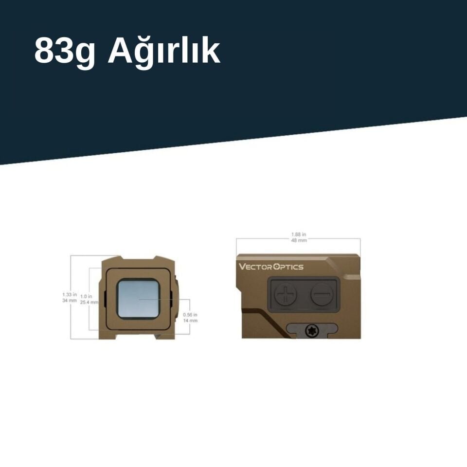 Vector Optics Frenzy Plus 1x18x20 FDE Çöl Rengi Reflex Sight Coyote  SCRD-F63