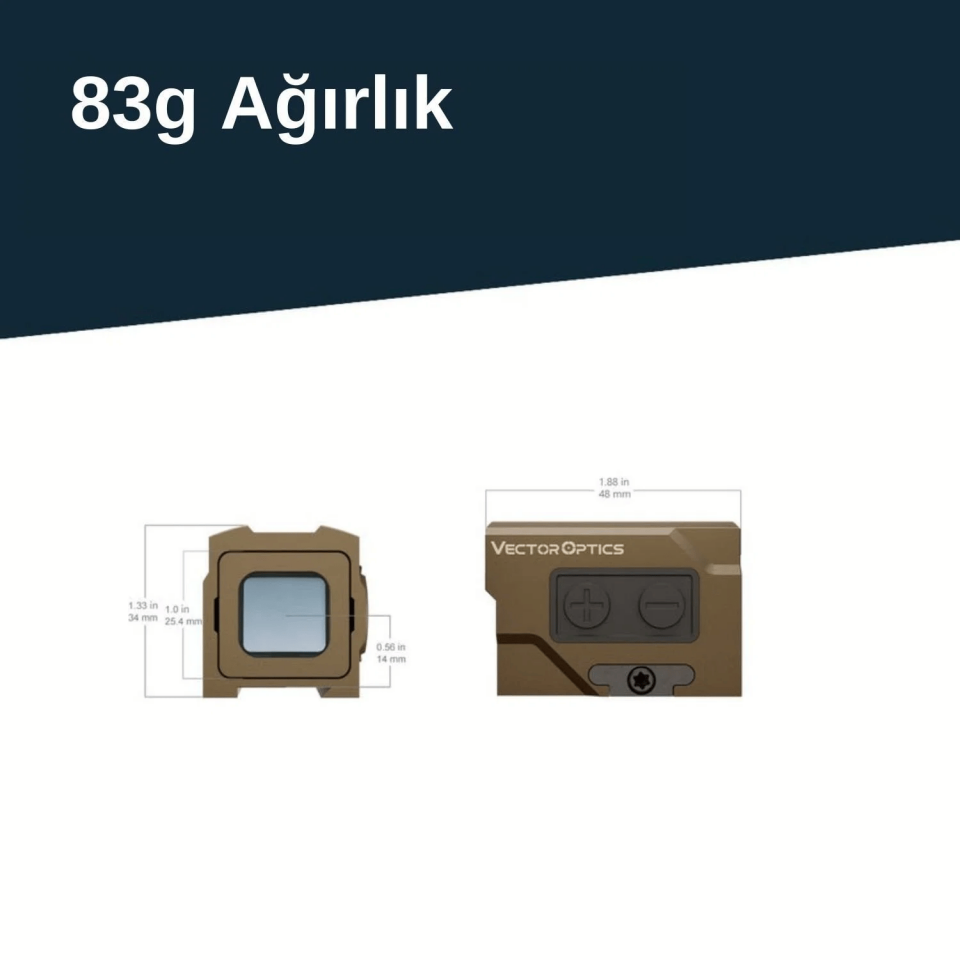 Vector Optics Frenzy Plus 1x18x20 FDE Çöl Rengi Reflex Sight Coyote  SCRD-F63