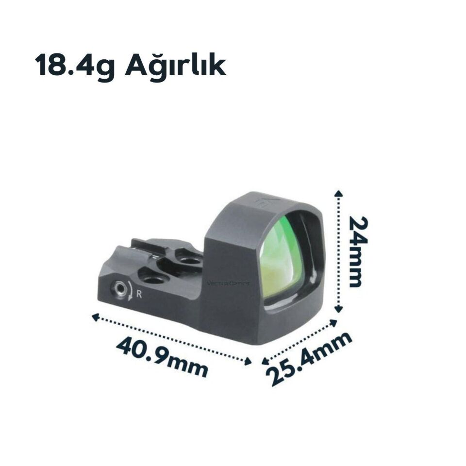 Vector Optics Frenzy-S 1x17x24 5MOA Auto ON/OFF Green Dot Nişangah