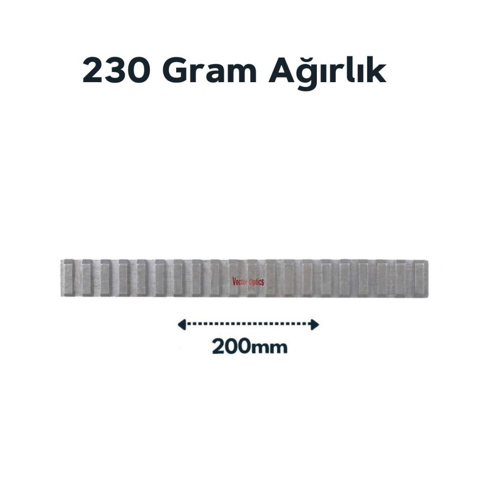 200mm Tabanı eğimli Çelik Yivli Tüfek Pikatini Rayı - SCRA-07B