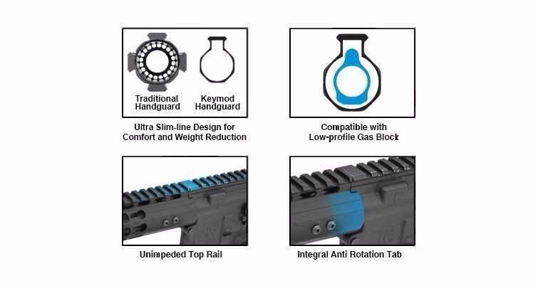 GenIII Slim 15'' 380mm KeyMod Metal El Kundağı SIYAH