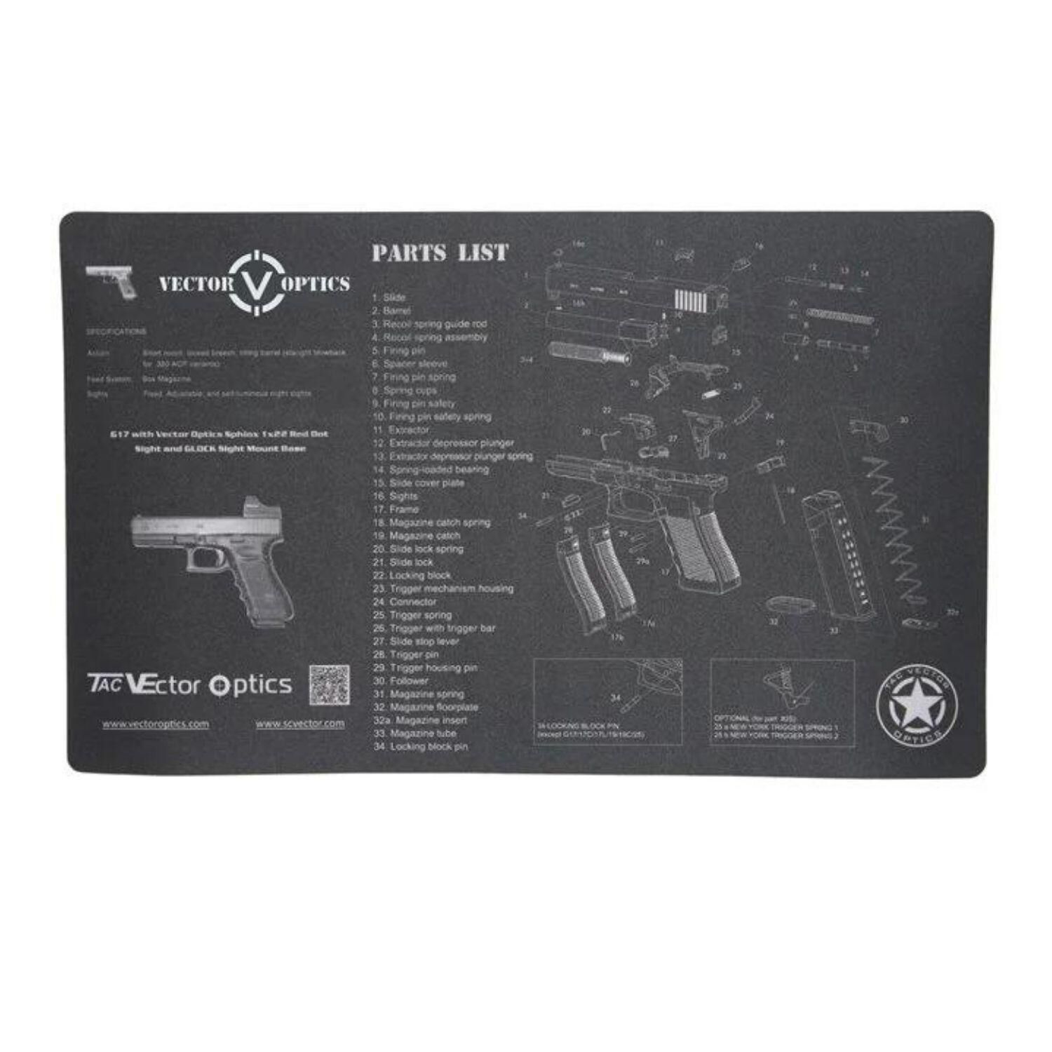 Vector GunPany Glock Tabanca Temizleme Pedi - Servis Altlığı (Bench Mat) SCBM-02