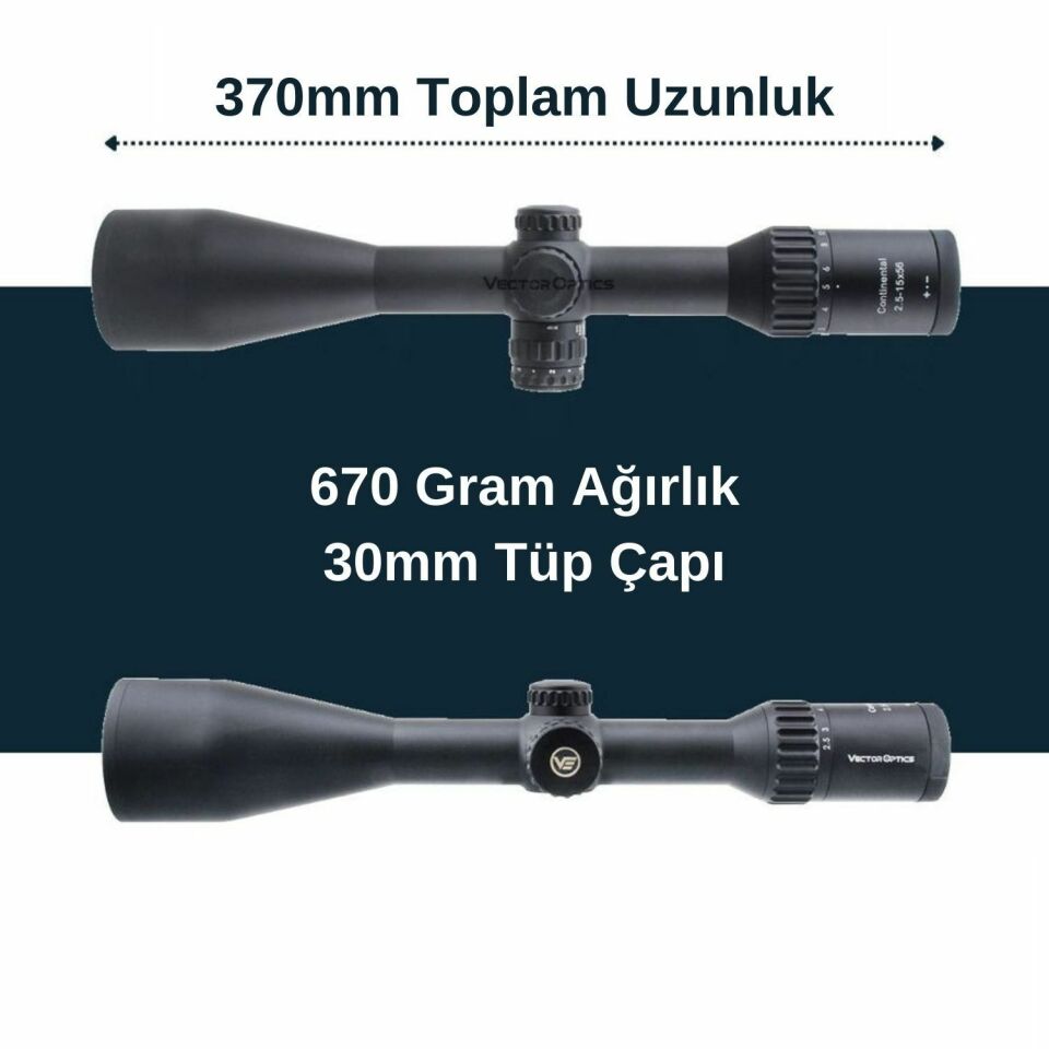 Vector Optics Continental x6 2.5-15x56 G4 Hunting Tüfek Dürbünü SCOM-38