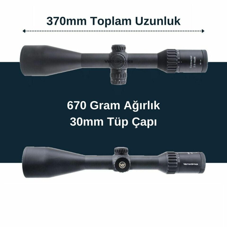 Vector Optics Continental x6 2.5-15x56 G4 Hunting Tüfek Dürbünü SCOM-38