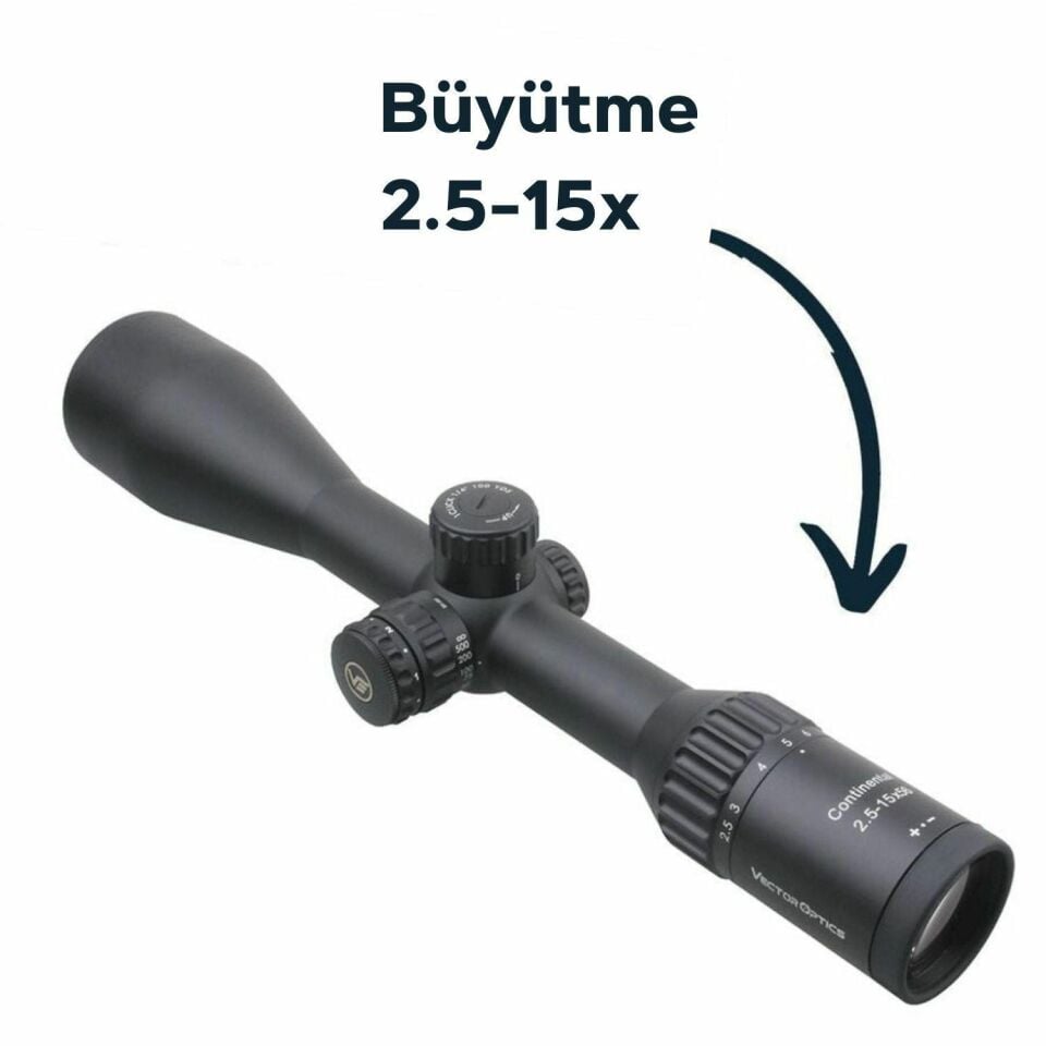 Vector Optics Continental x6 2.5-15x56 G4 Hunting Tüfek Dürbünü SCOM-38
