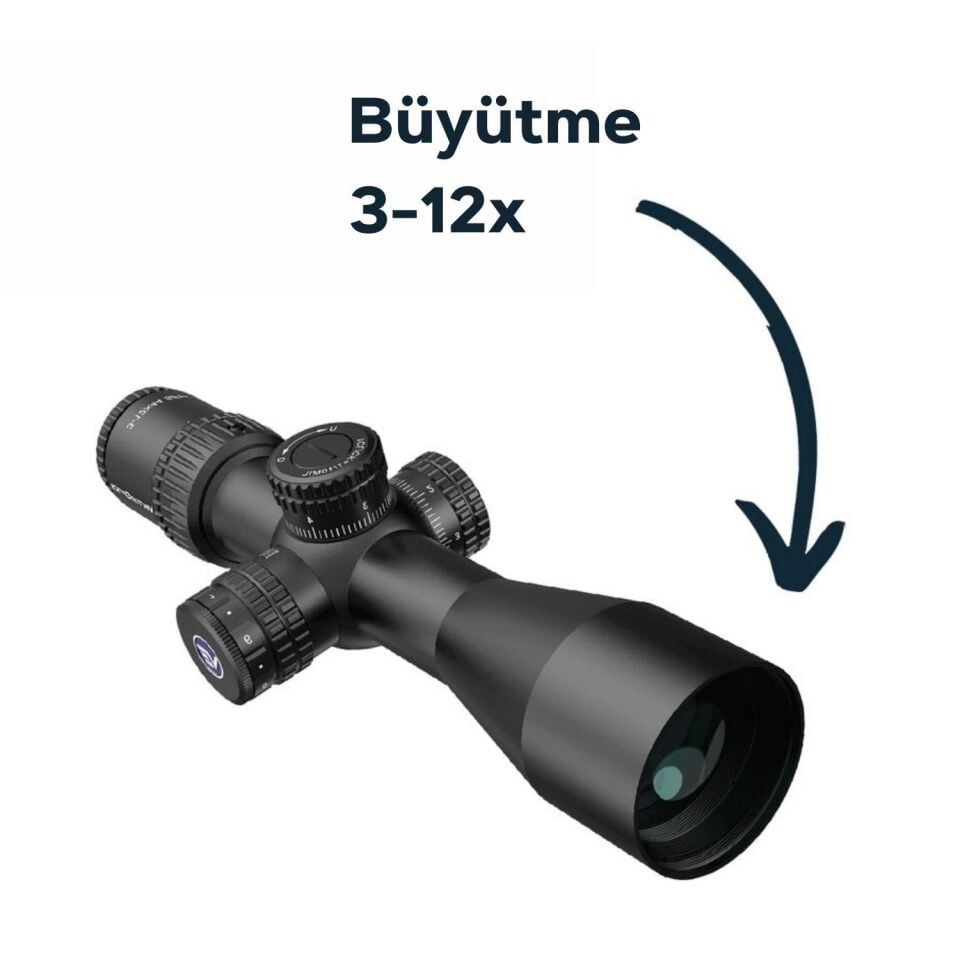 Vector Optics Veyron 3-12x44IR SFP Compact Tüfek Dürbünü SCOM-40