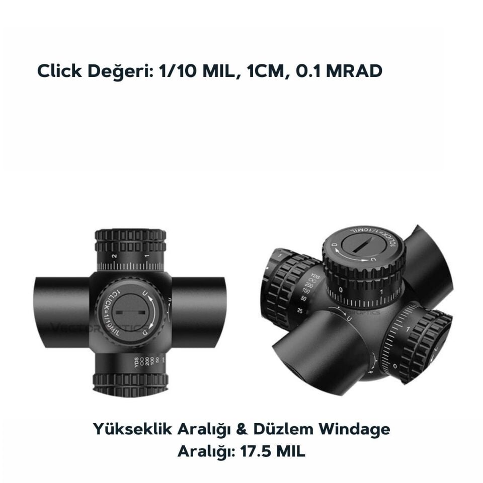 Vector Optics Veyron 3-12x44IR SFP Compact Tüfek Dürbünü SCOM-40