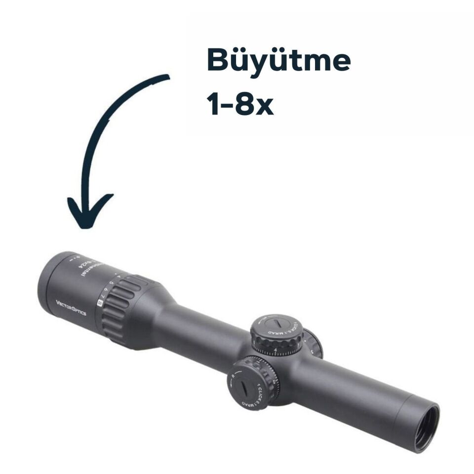 Vector Optics CONTINENTAL X8 1-8X24 SFP ED VET-BTR Artıkıl TACTICAL TÜFEK DÜRBÜNÜ SCOC-T37