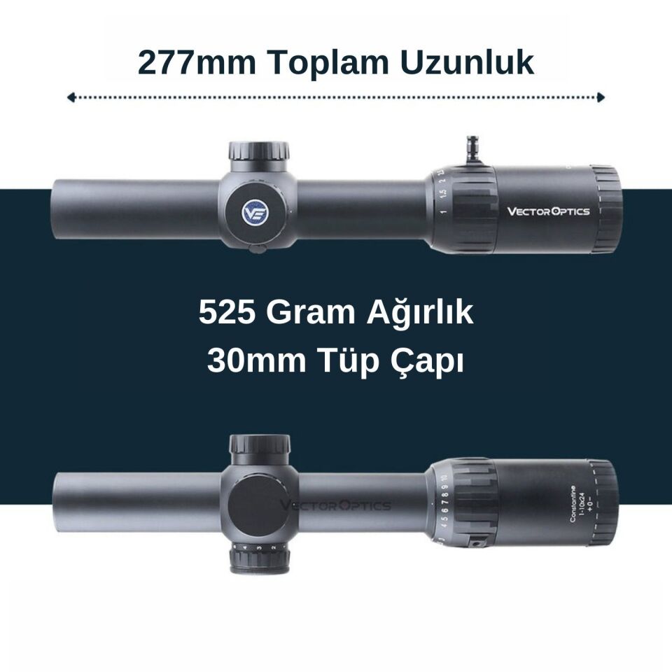 Vector Optics Constantine 1-10x24 SFP Fiber Tüfek Dürbünü SCOC-35