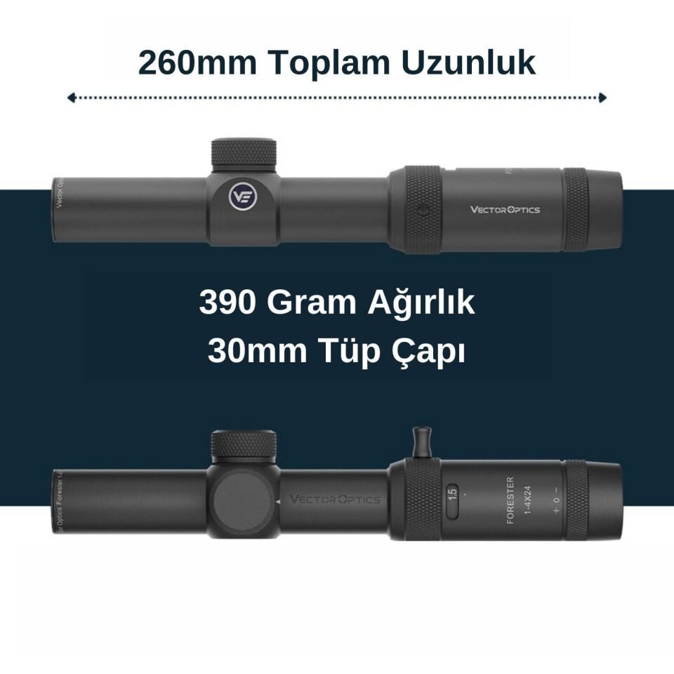 SCOC-28 // Vector Optics Forester JR 1-4x24 SFP Tüfek Dürbünü
