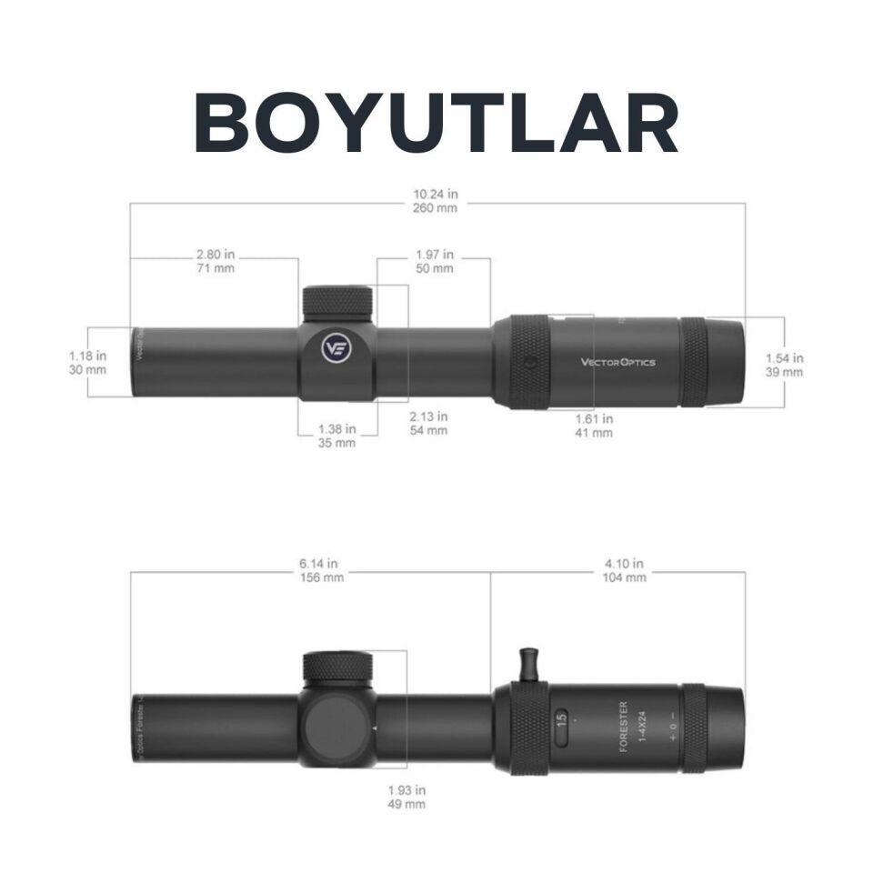 SCOC-28 // Vector Optics Forester JR 1-4x24 SFP Tüfek Dürbünü