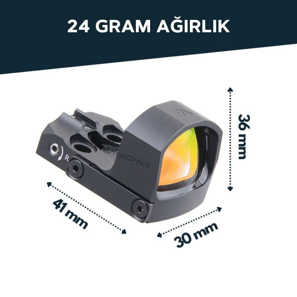 SCRD-62 Vector Optics FRENZY-S 1X17X24 SAS Side Battery Tabanca RedDot