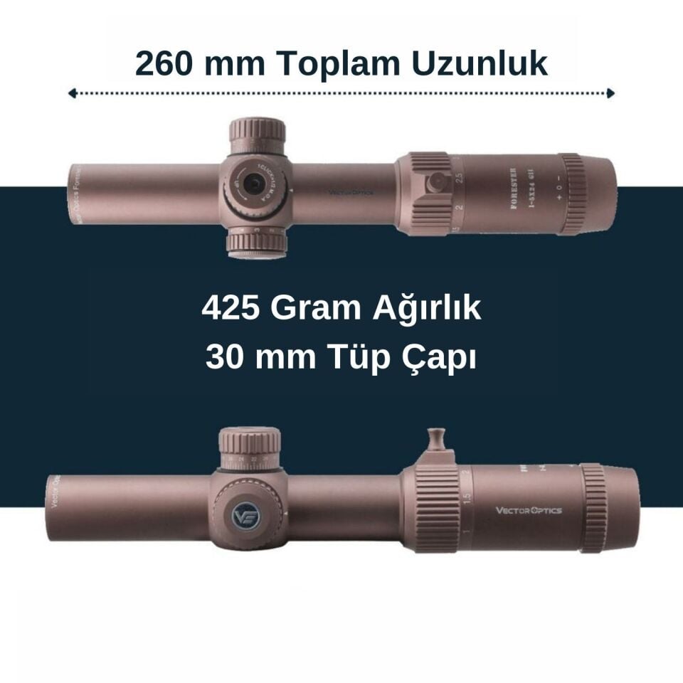 Vector Optics FORESTER 1-5X24 GENII COYOTE FDE Tüfek Dürbünü SCOC-32