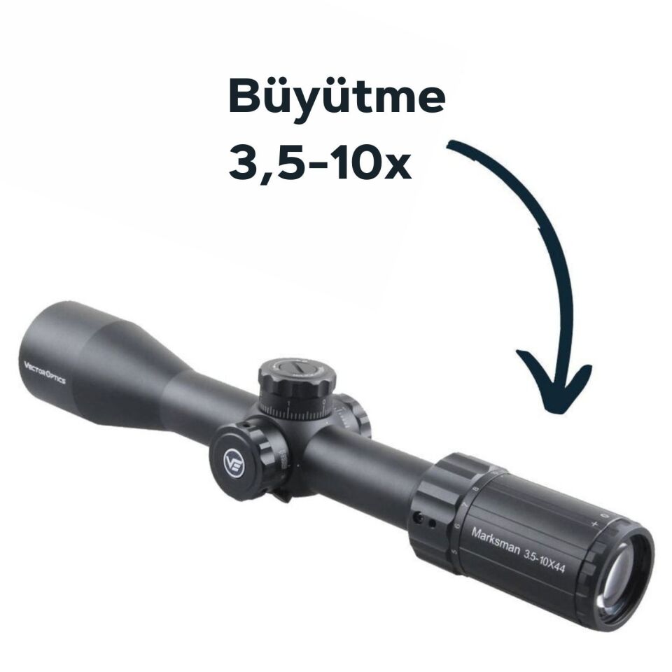 Vector Optics MARKSMAN 3.5-10X44 SFP Tüfek Dürbünü SCOM-04