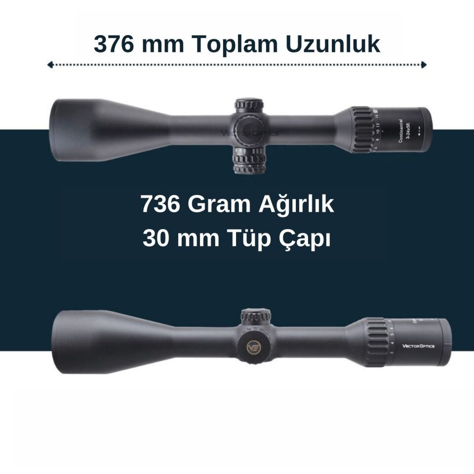 Continental x8 3-24x56 SFP Hunting ED Tüfek Dürbünü