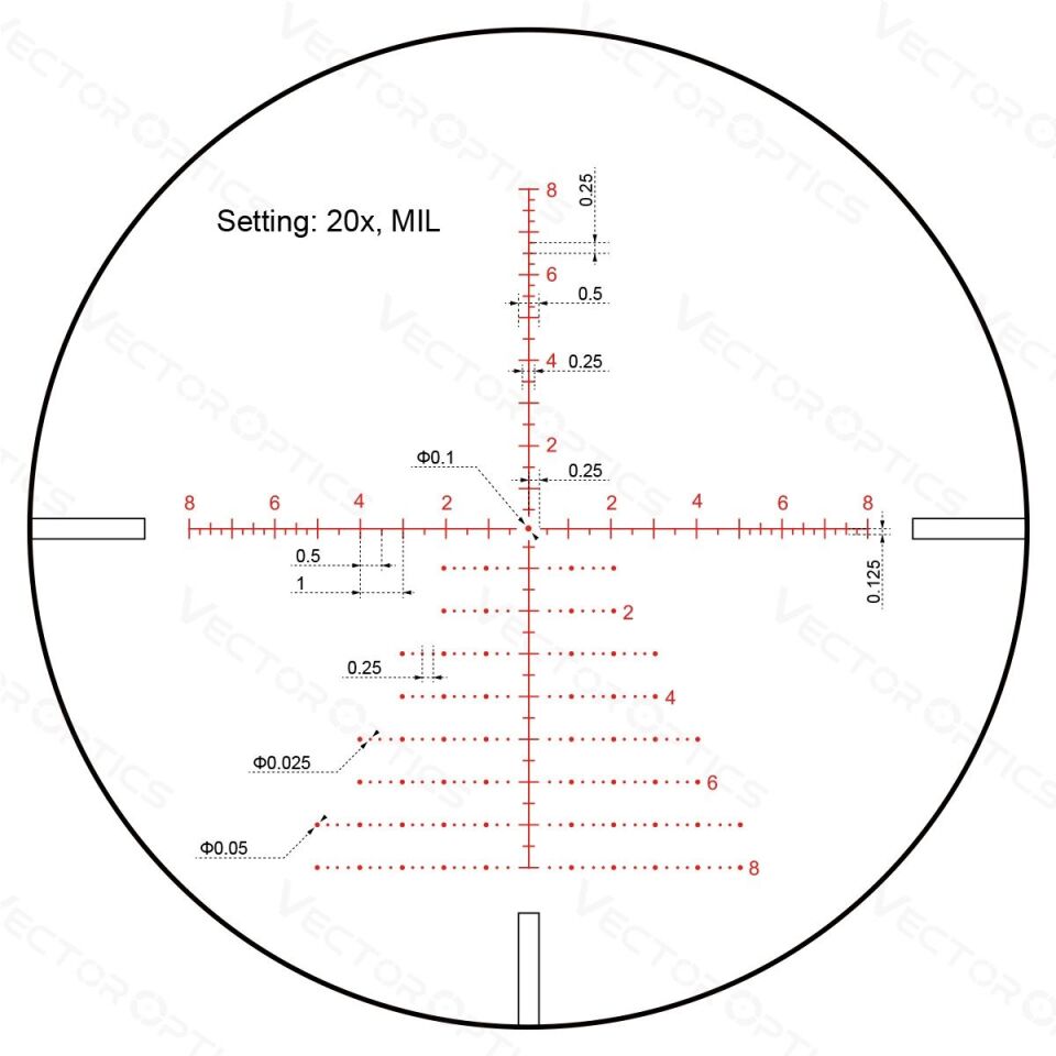 Vector Continental x8 3-24x56 SFP ZERO STOP Tactical Scope ED SCOL-T50