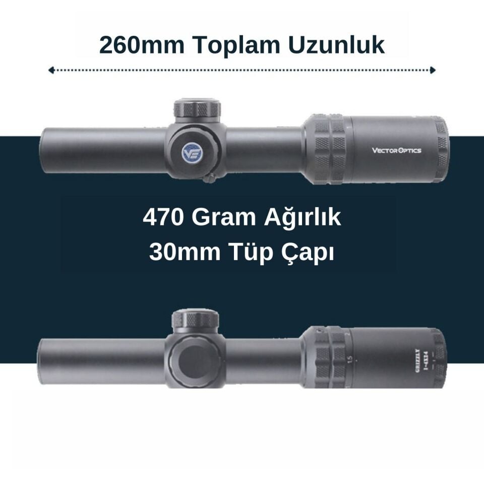 VECTOR GRIZZLY 1-4X24 HUNTING TÜFEK DÜRBÜNÜ SCOC-41
