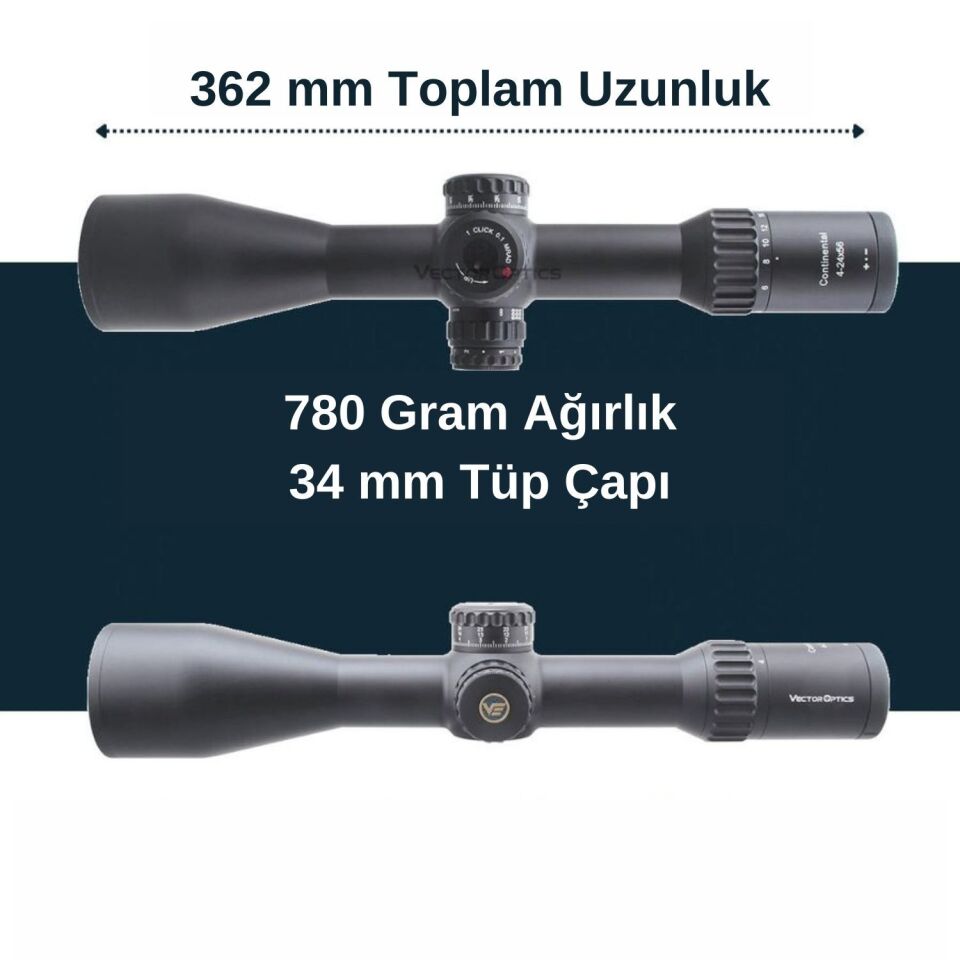 Continental x6 4-24x56 MBR FFP 34mm Uzun mesafe yivli tüfek dürbünü