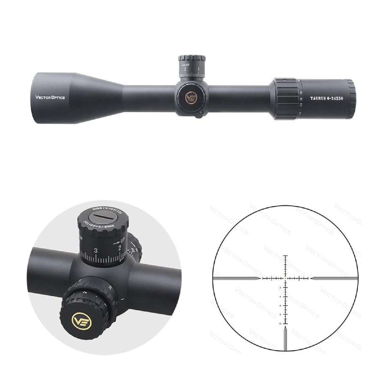 Vector Optics Tauron 6-24x50 SFP HD Tüfek Dürbünü