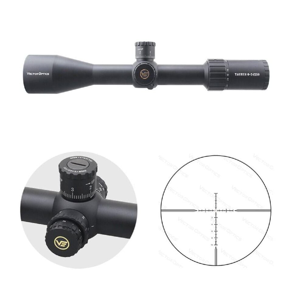 Vector Optics Tauron 6-24x50 SFP HD Tüfek Dürbünü