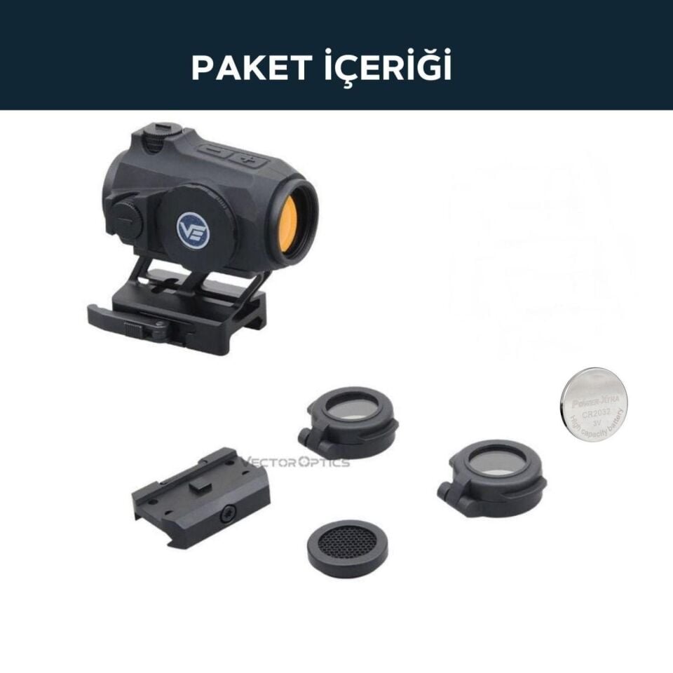Vector Optics Maverick-IV 1x20 Mini Rubber Armored SOP Siyah Red Dot Nişangah