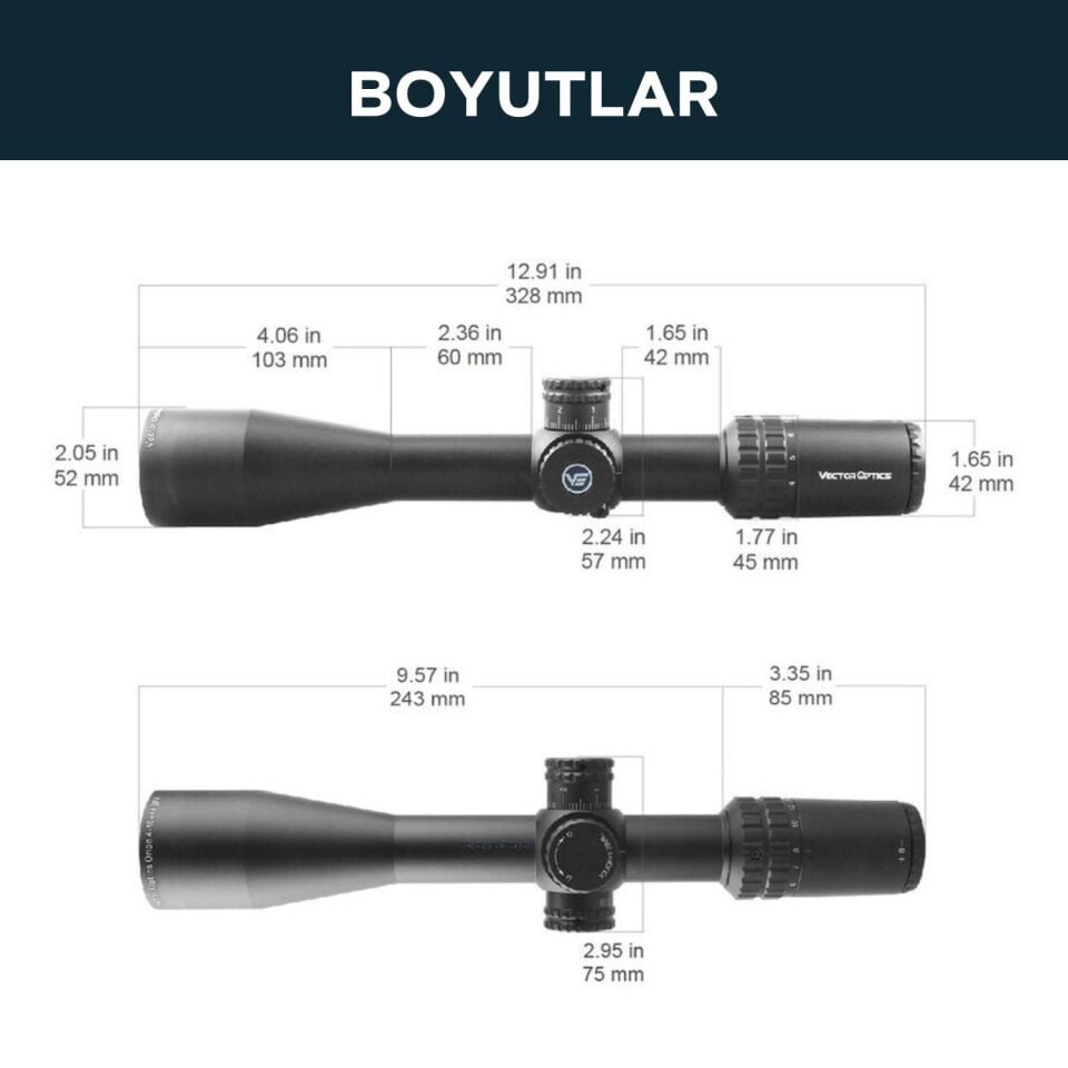 Vector Optics Orion 4-16x44 SFP Tüfek Dürbünü