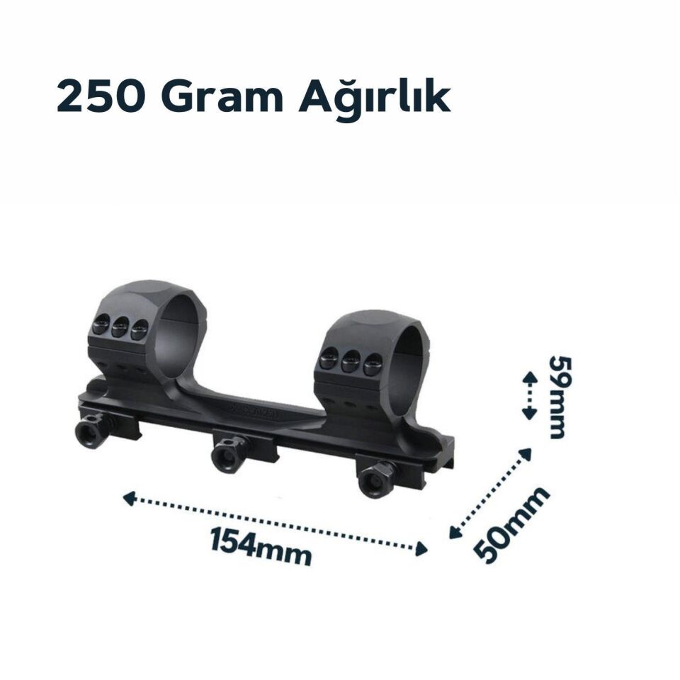 Vector Optics 34mm X-Accu Tek Parça Medium Picatinny Dürbün Montaj Halkası