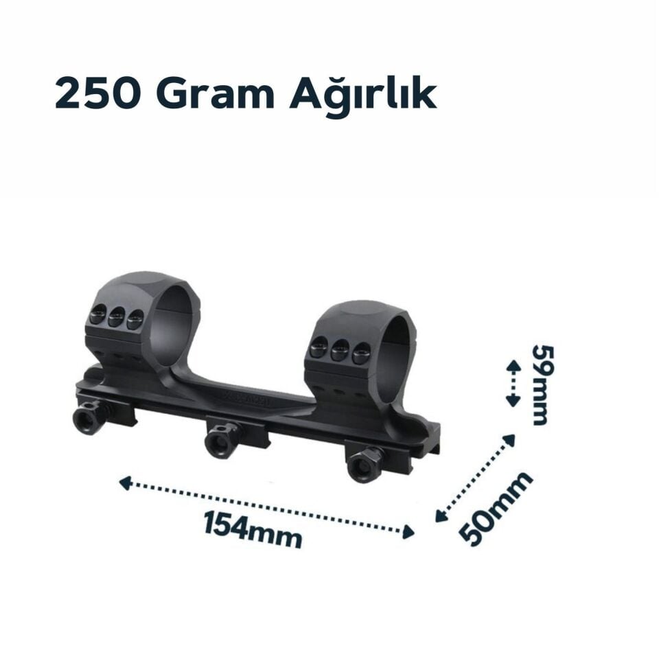 Vector Optics 34mm X-Accu Tek Parça Medium Picatinny Dürbün Montaj Halkası