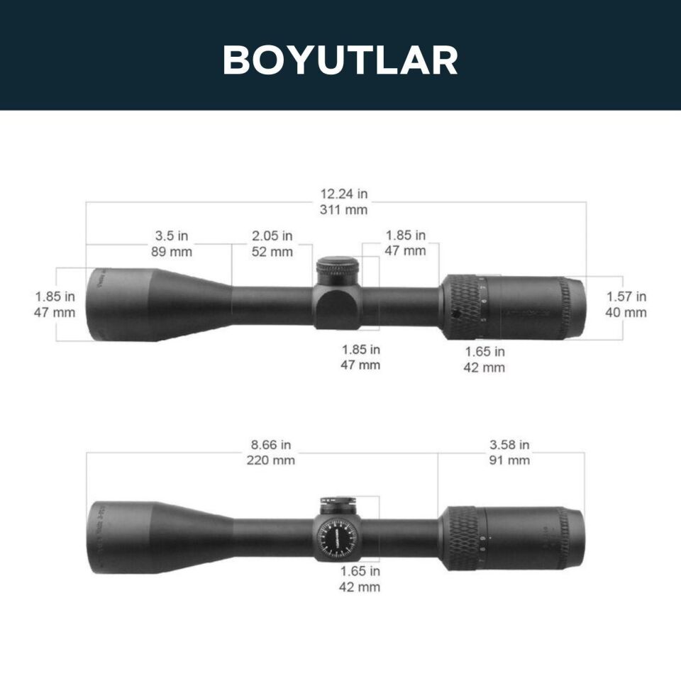 Vector Optics Matiz 3-9x40 MIL 1'' SFP Tüfek Dürbünü