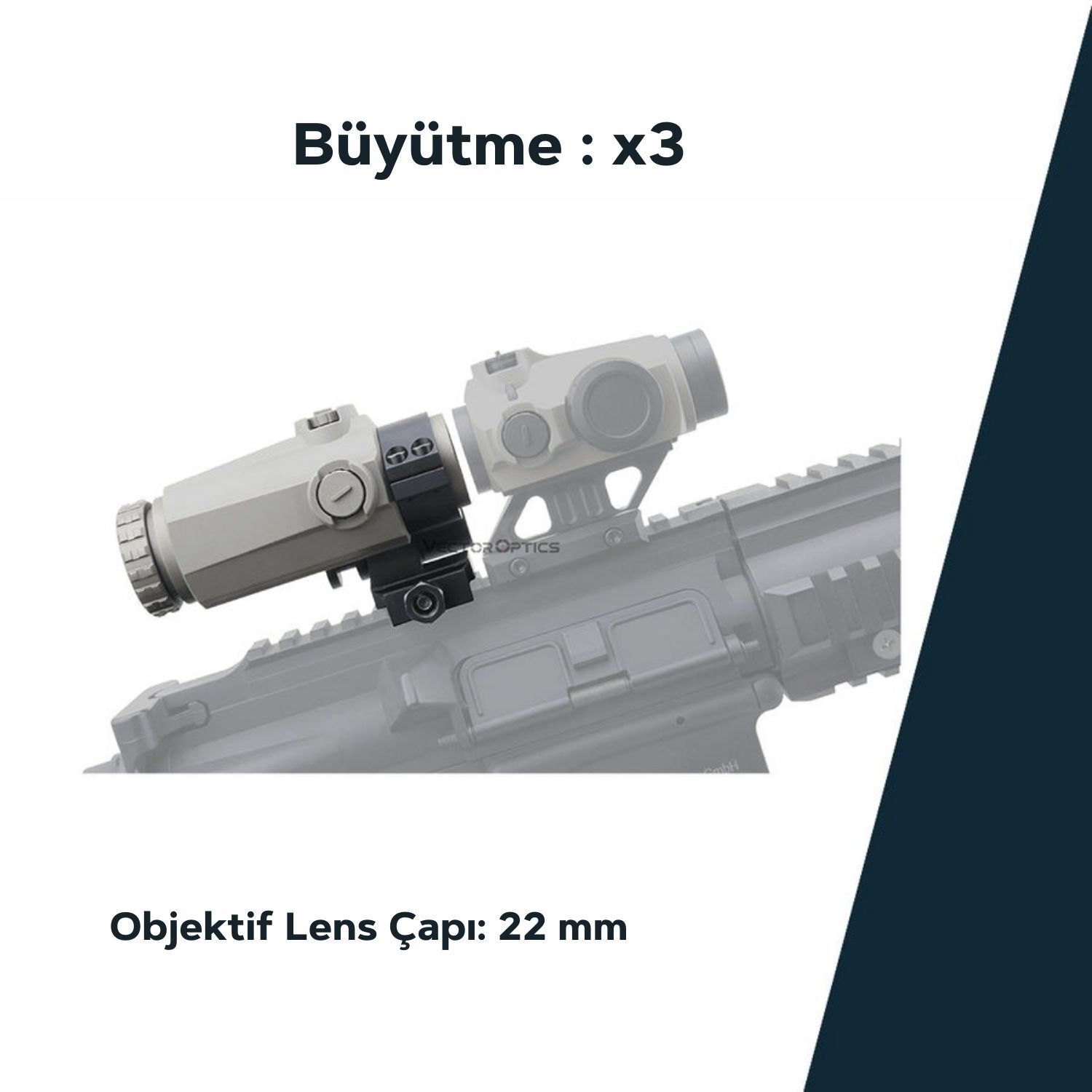 Vector Optics Maverick-III 3x22 Magnifier SOP YAKINLAŞTIRICI