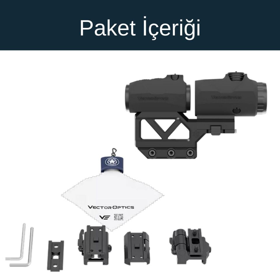 Vector Optics Combo Kit | Maverick Mini Red Dot Nişangah & 3x Magnifier & Entegre Tek Parça Montaj (VOGP-02)