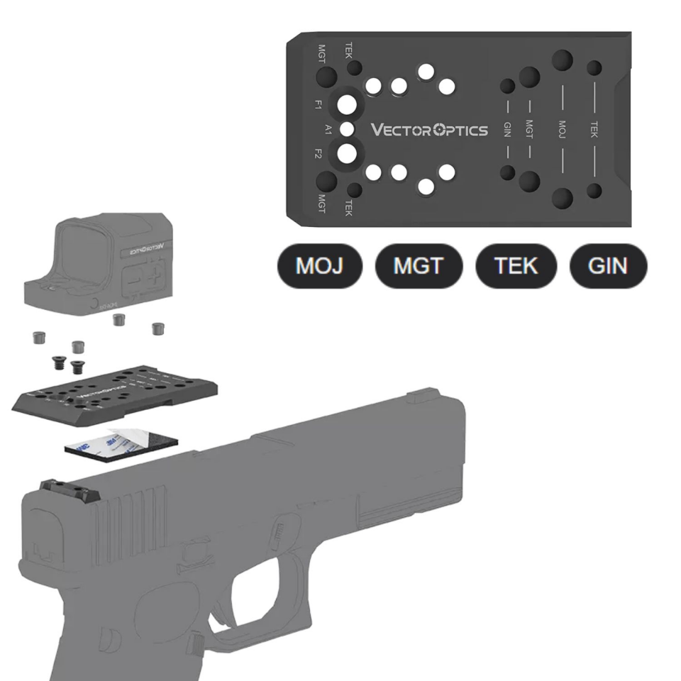 Vector Optics Glock® 4-in-1 Universal Dovetail RedDot Montaj Plakası / RedDot Ayağı (SCFRM-GK11)