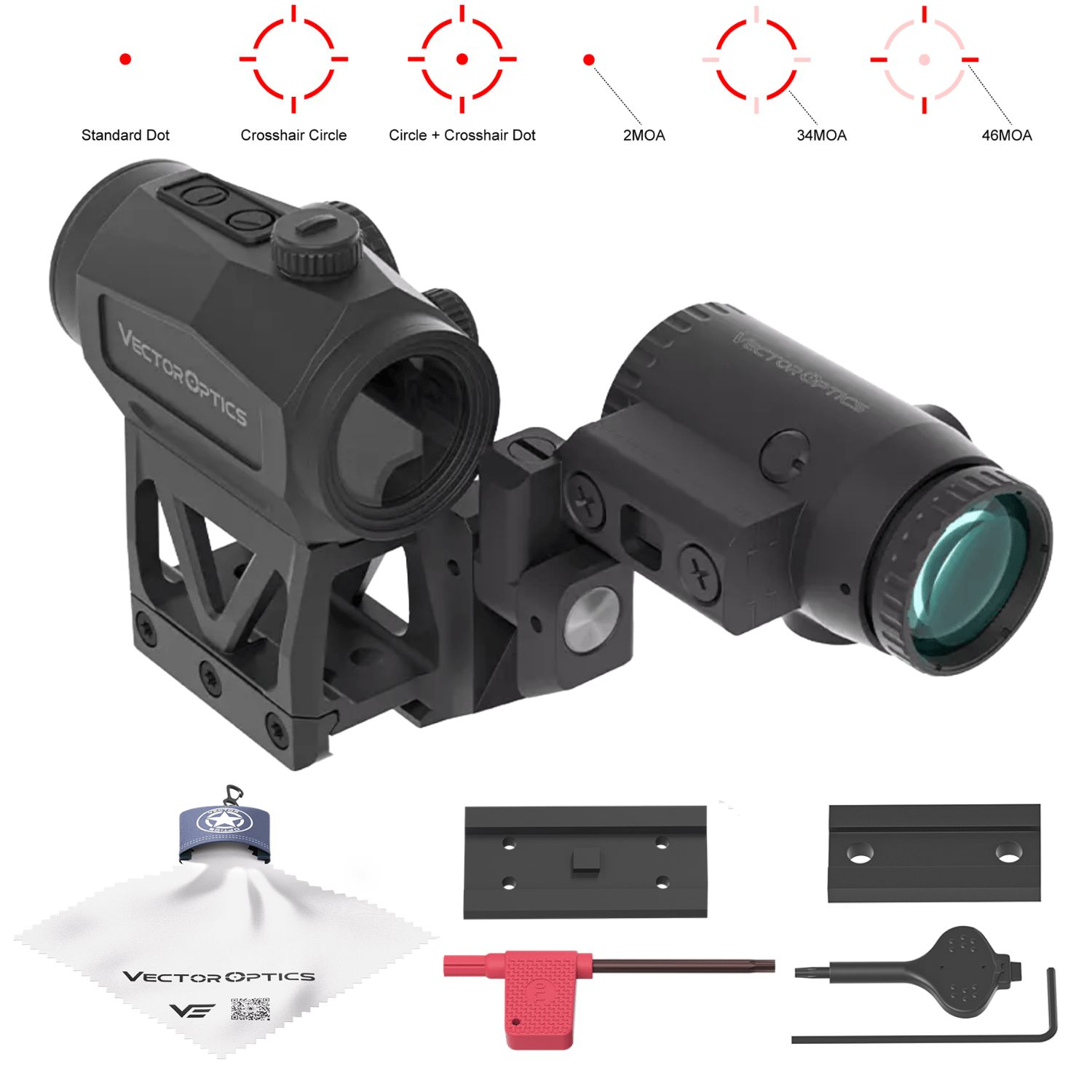 Vector Optics Scrapper 1x29 MRT Red Dot & Paragon 3x Magnifier Entegre Tek Parça Picatinny Montaj SET