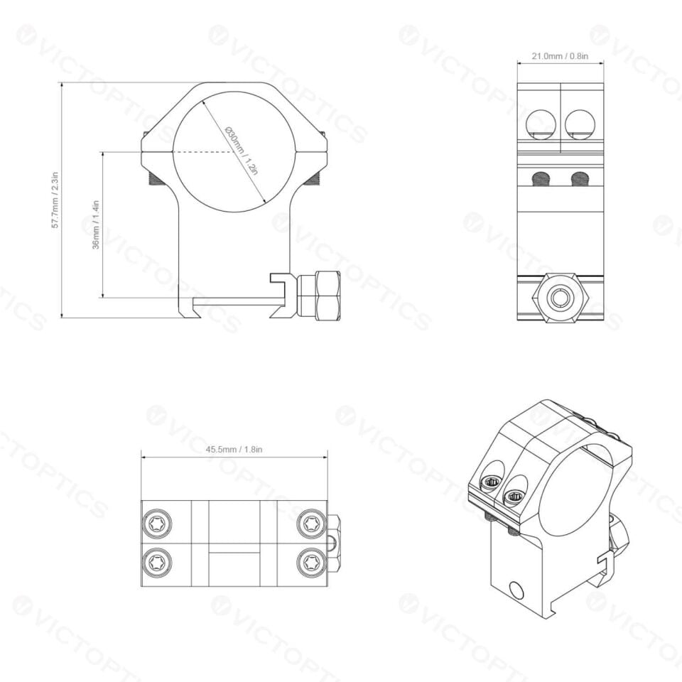 Victoptics 30mm Yüksek Profil Montaj Halkaları