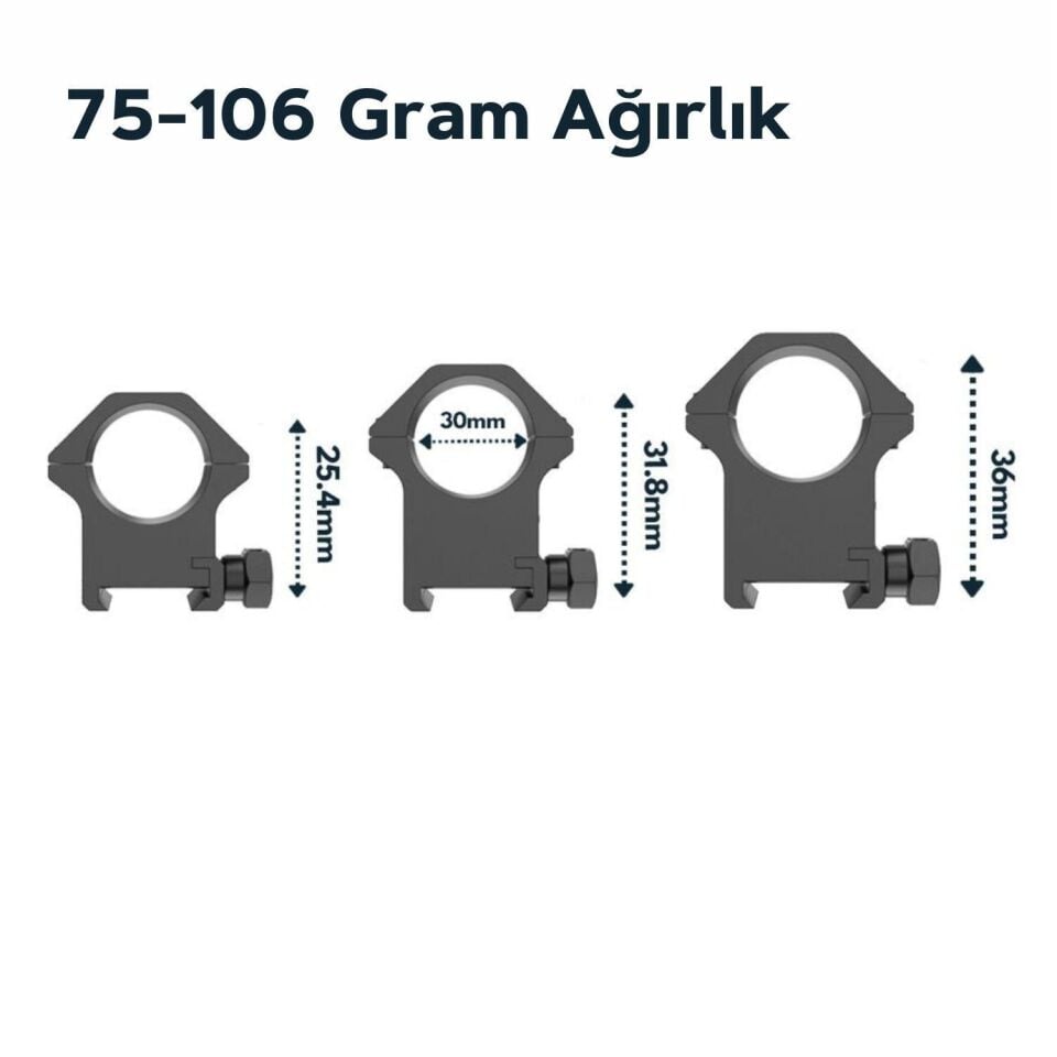 Victoptics 30mm Yüksek Profil Montaj Halkaları