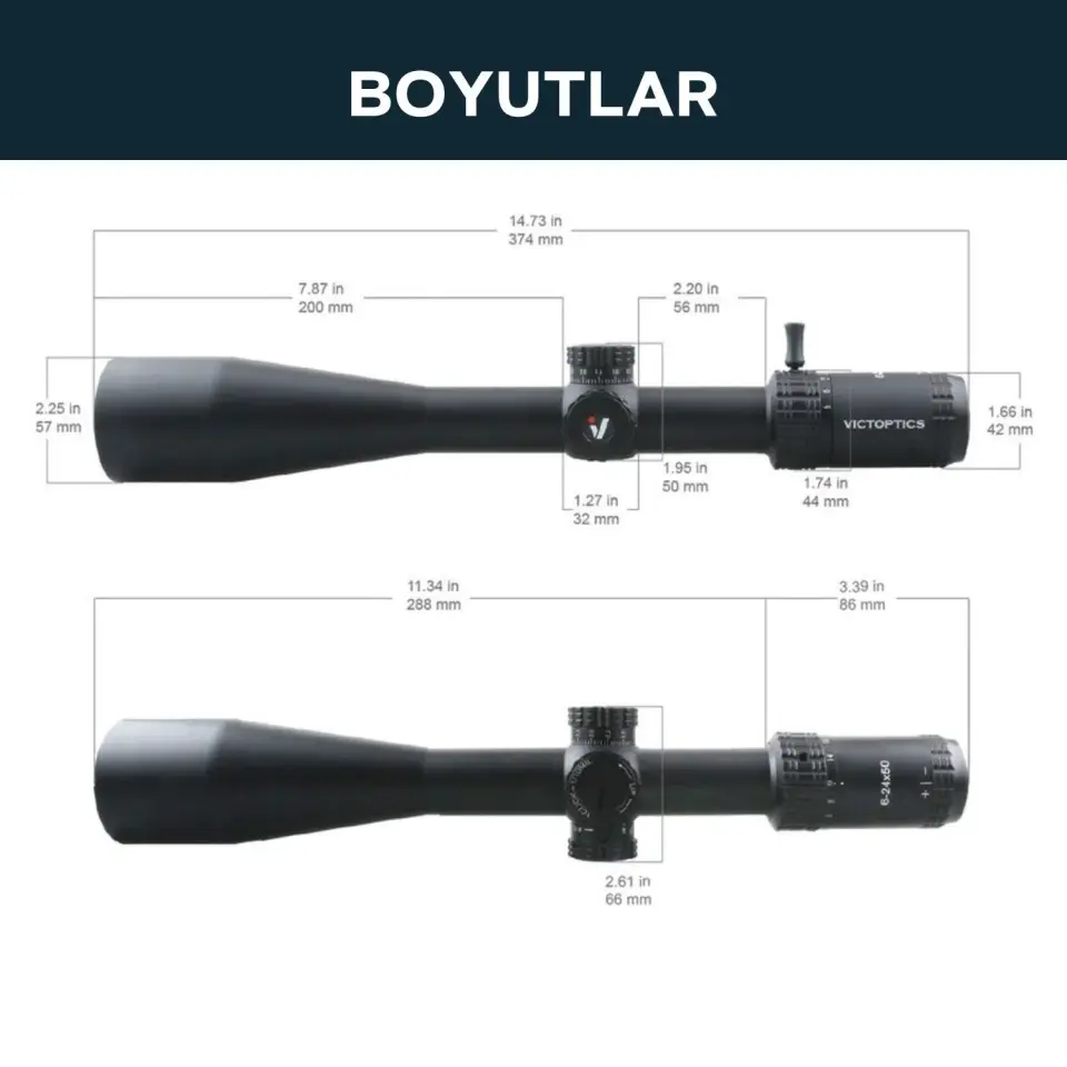 Victoptics Paralaks Teker S4 6-24x50 SFP Tüfek Dürbünü - OPSL17