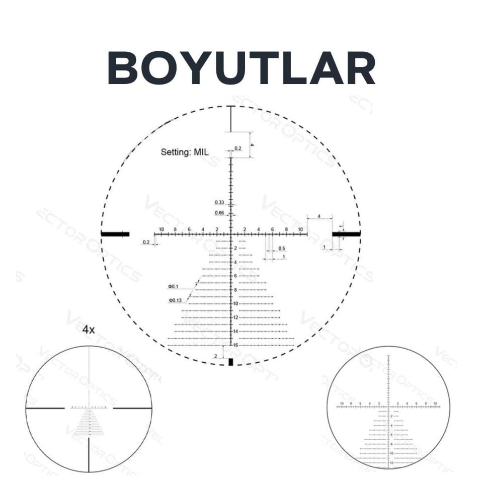 Victoptics S4 6-24X50 FFP Parallax Tekerli Tüfek Dürbünü OPFF-02