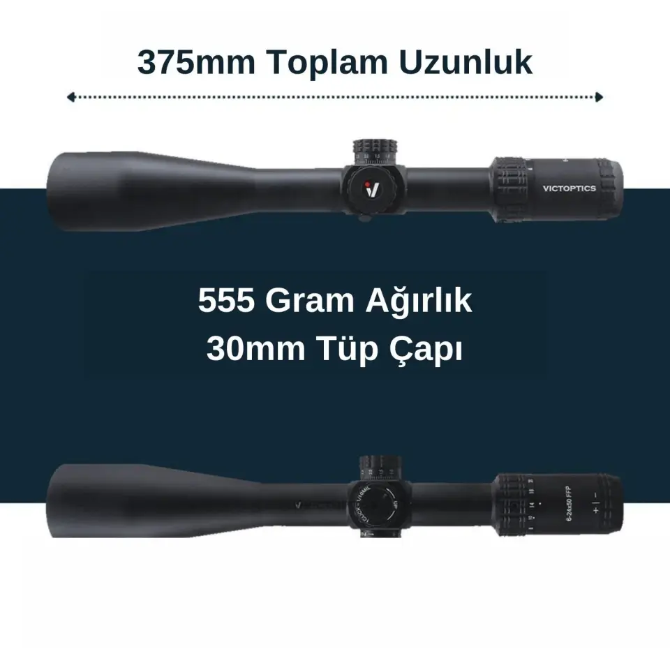 Victoptics S4 6-24X50 FFP Parallax Tekerli Tüfek Dürbünü OPFF-02