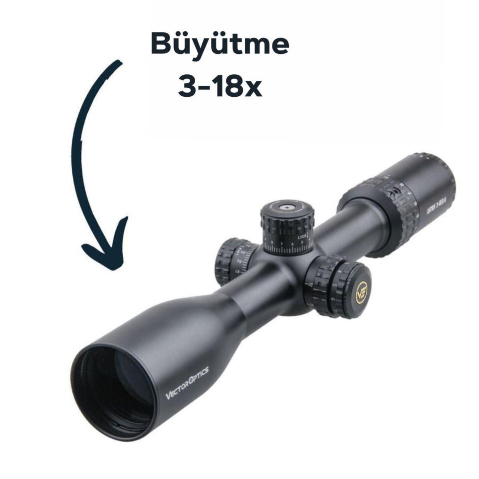 Vector Optics Aston 3-18x44 SFP Tüfek Dürbünü