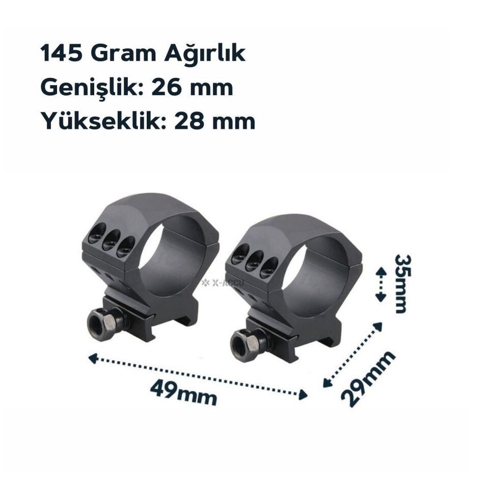 Vector Optics 34mm dürbün için XACCU Picattiny Ray Ayağı - Alçak - SCTM-52