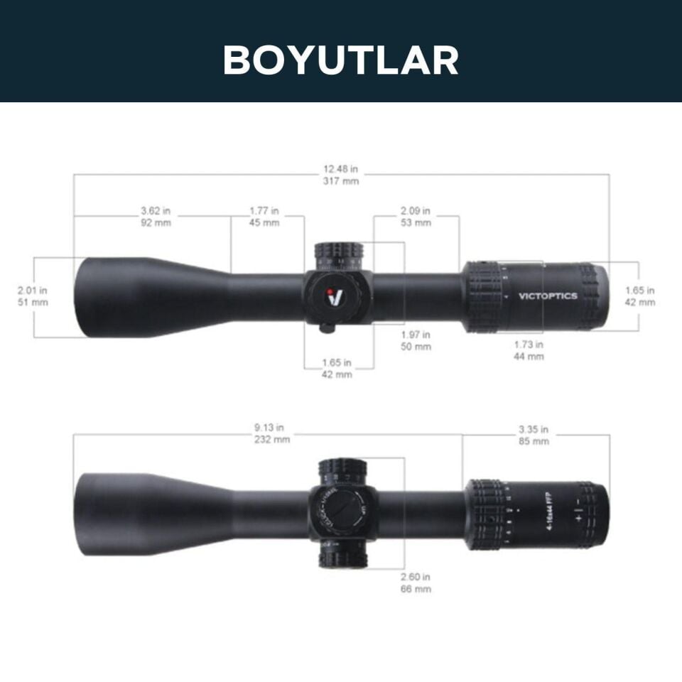 Victoptics S4 4-16X44 FFP Tüfek Dürbünü OPFF-01