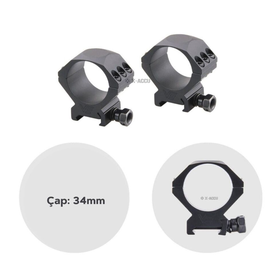 Vector Optics 34mm dürbün için XACCU Picattiny Ray Ayağı - Alçak - SCTM-52