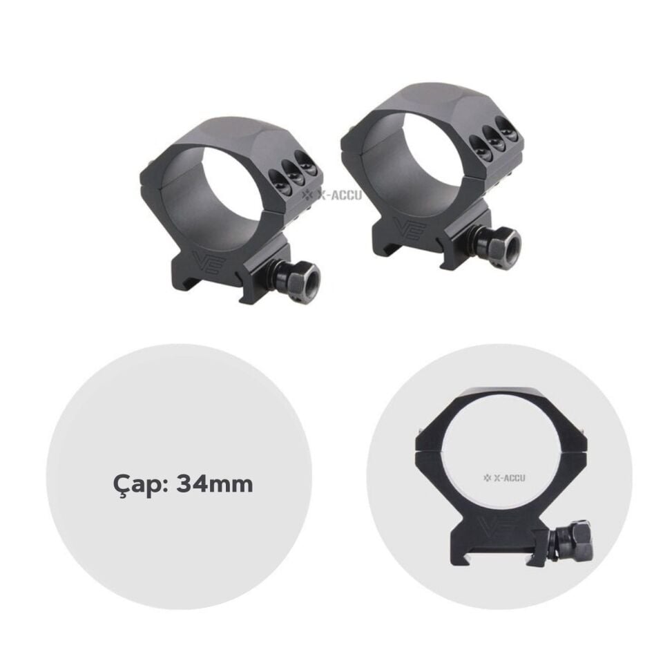 Vector Optics 34mm dürbün için XACCU Picattiny Ray Ayağı - Alçak - SCTM-52