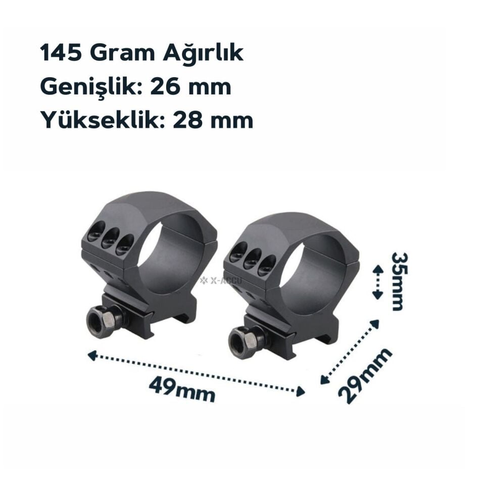 Vector Optics 34mm dürbün için XACCU Picattiny Ray Ayağı - Alçak - SCTM-52