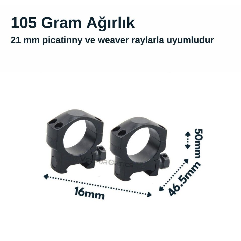 Vector Optics 30mm dürbün için Picatinny Ray Ayağı - Alçak - SCTM-27