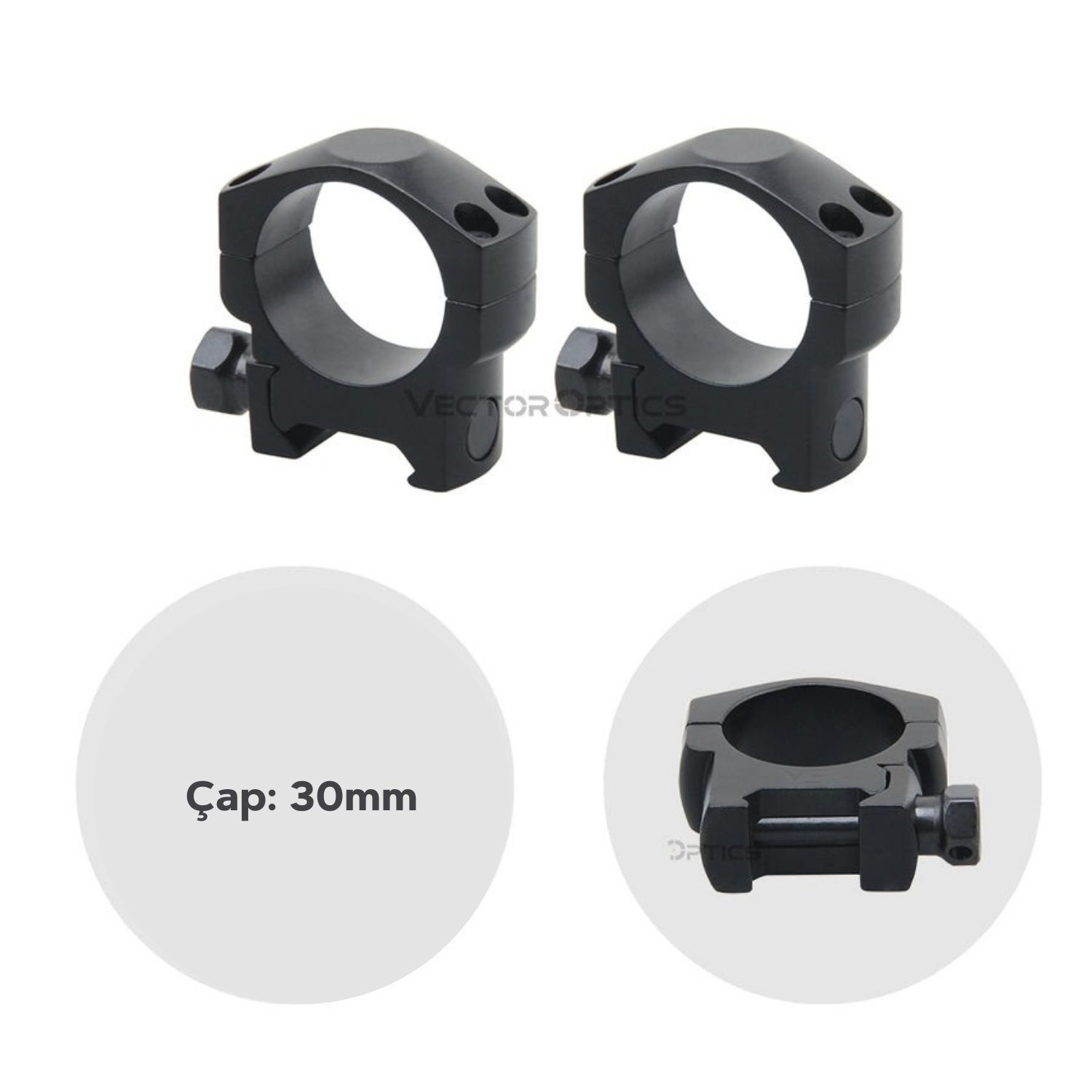 Vector Optics 30mm dürbün için Picatinny Ray Ayağı - Alçak - SCTM-27