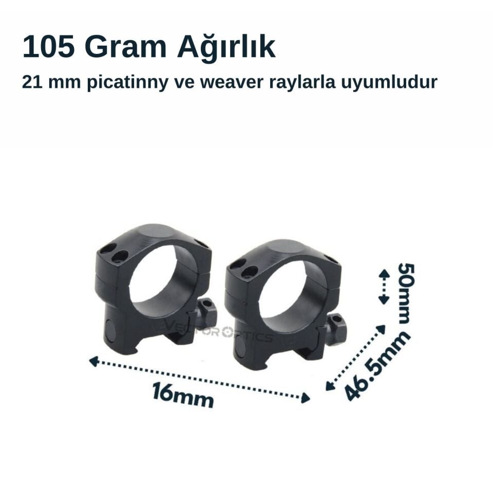 Vector Optics 30mm dürbün için Picatinny Ray Ayağı - Alçak - SCTM-27