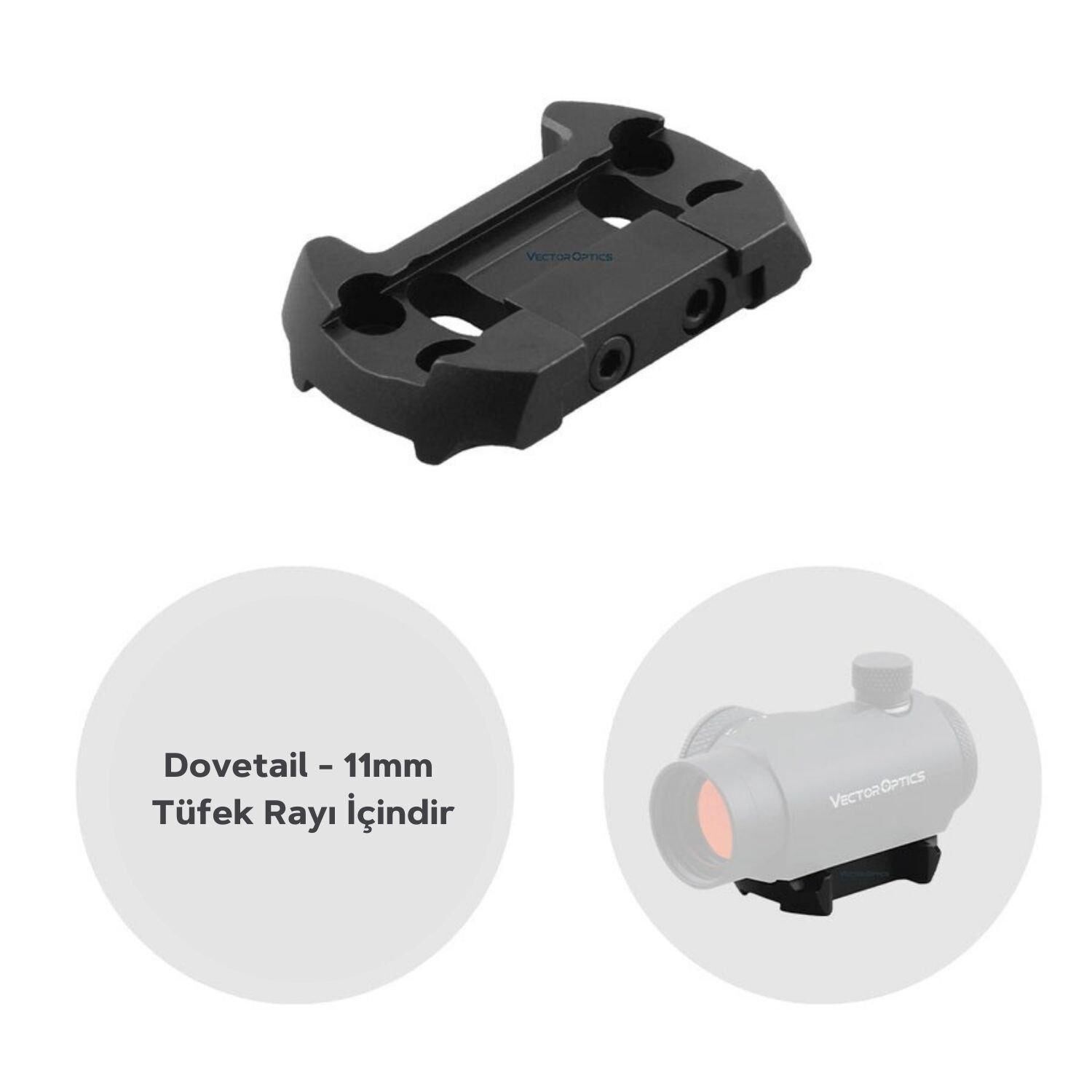 Vector Optics 11mm Ray için Reddot Adaptörü - Düşük profil MAV-DL