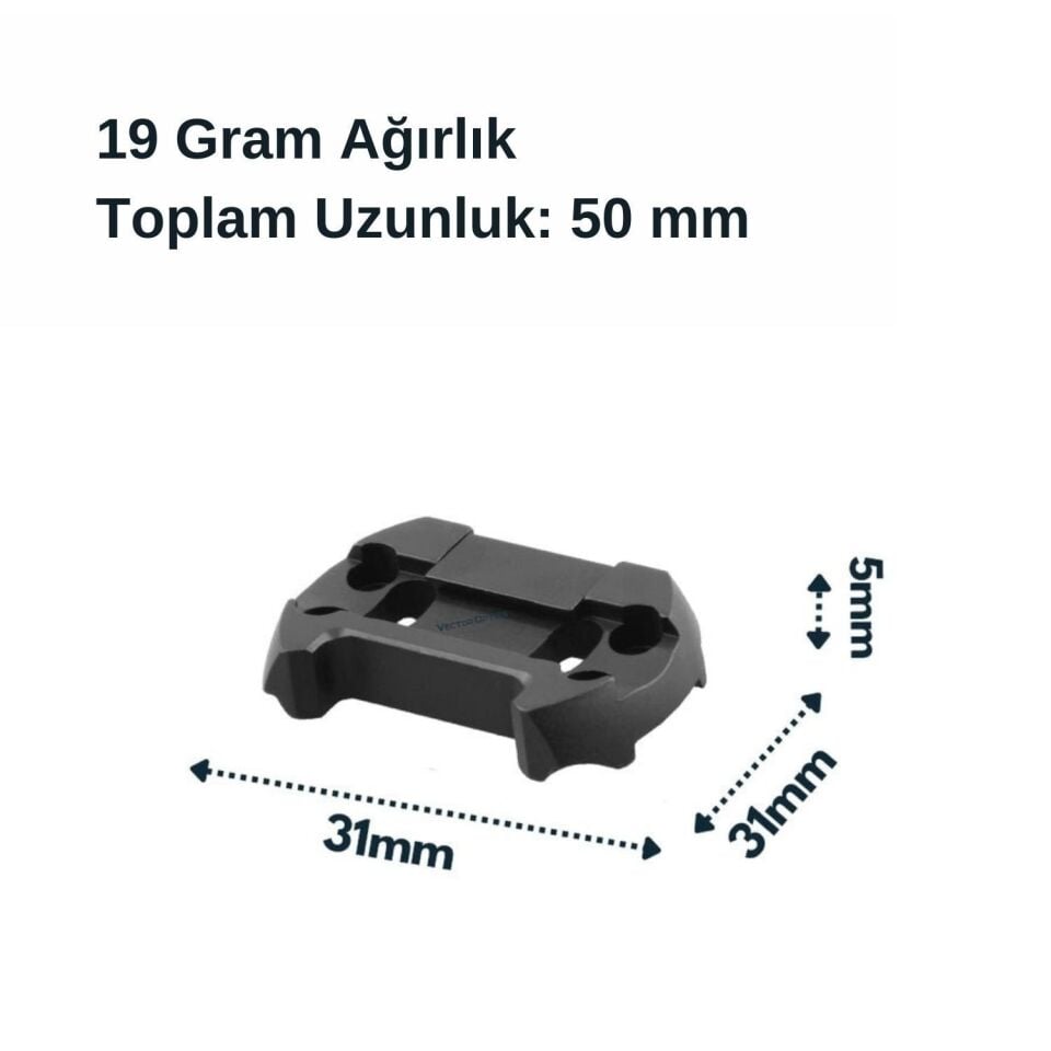 Vector Optics 11mm Ray için Reddot Adaptörü - Düşük profil MAV-DL