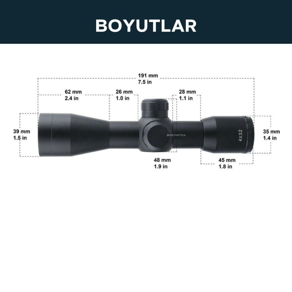 Victoptics B1 4x32C Kısa Tüfek Dürbünü - OPSL25